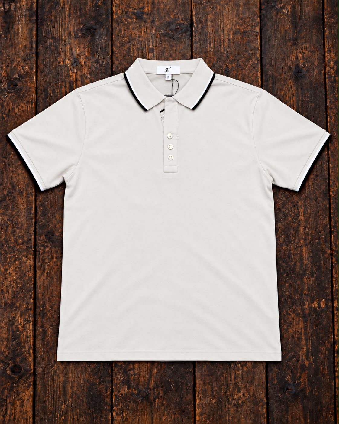 CUELLO PIQUÉ CREMA